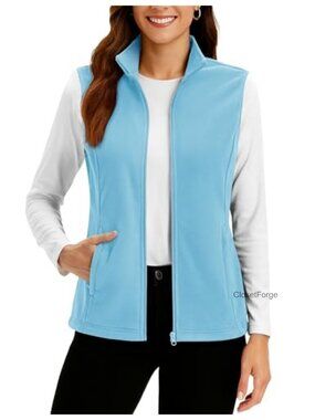 Lightweight Fleece Vest Sleeveless Zip Jacket with Pockets